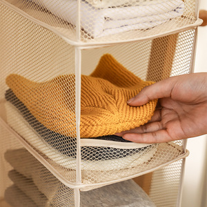 Organisateur de placard suspendu en coton, sac de rangement rectangulaire multifonctionnel pour chambre à coucher, organisateur de vêtements à suspendre sur crochet - Product Image 4