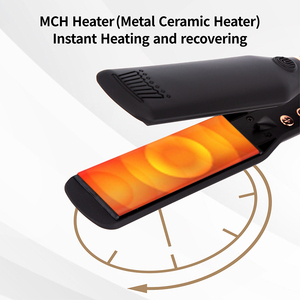 Plancha de pelo de alta temperatura personalizada de buena calidad 500F MCH calentamiento rápido 5 tamaños disponibles <span class=keywords><strong>planchas</strong></span> de pelo de titanio - Product Image 4