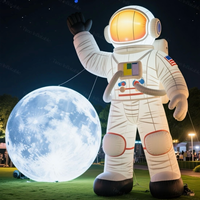 Spaceman gonflable personnalisé en PVC de 3m, 4m, 5m avec lumières LED, résistant aux intempéries, décoration publicitaire pour événements