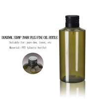 Usine En Gros Vert Ambre 100ml 150ml 200ml Bouteille De Toner De La Peau En Plastique Fenty Bouteilles avec Couvercle En Alumine Noire