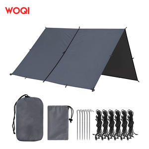 Lona Impermeable WOQI de 10x12 pies para Acampar al Aire Libre, Fácil de Instalar, Color Gris Oscuro, Cubierta de Poliéster para Carpa con Bolsa de Almacenamiento - Product Image 3