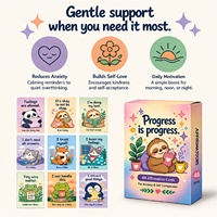 Tarjetas de Cartón Motivacionales Personalizadas, Tarjetas en Inglés con Frases Humorísticas para Aliviar el Estrés, Psicología Positiva, Gestión Emocional