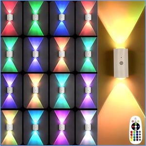 Applique <span class=keywords><strong>murale</strong></span> LED TSINYE RGB 16 couleurs sans fil, sans câblage, avec détecteur de mouvement, intensité variable, fixation adhésive, veilleuse de chambre - Product Image 2