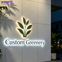 Lettres LED 3D en acier inoxydable sur mesure de haute qualité avec éclairage halo inversé, logo mural commercial, décoration intérieure pour entreprises