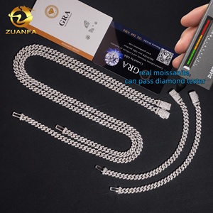 USA Local Stock Cuban <strong>Chain</strong> Moissanite Hip Hop Jewelry 6mm Moissanite Cuban Link <strong>Chain</strong> 925Silver Iced Out Cuban <strong>Bracelet</strong> for <strong>Men</strong> - Product Image 2