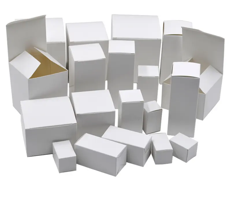 General purpose vuoto bianco scatola di carta rettangolare di imballaggio pieghevole scatola di piazza fibbia scarpe basse bianco di carta scatola di carta