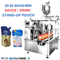 Machine de remplissage entièrement automatique pour sachets souples Doypack à bec verseur pour liquides, boissons, chocolat, pâte à tartiner aux noisettes et sauces