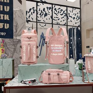 Mochila de Viaje Rosa Personalizada de 20-35L, Impermeable, de Tela Oxford, con Correa Ajustable, Unisex, Cierre de Cremallera, con Diseño de Letras - Product Image 3