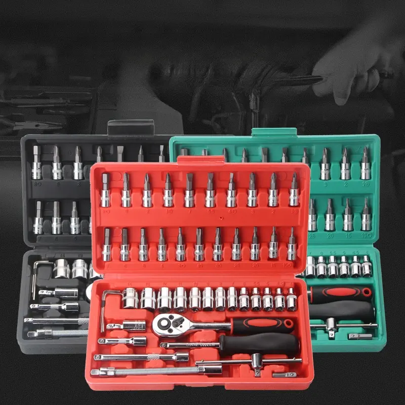 Key Ratchet Wrench Set 72 Tooth Gear Ring Torque Socket Wrench Set Metric Combination Ratchet Spanners Set Car Repair Tools