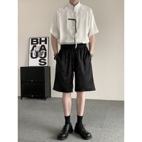 Chemise Homme Grande Taille Style Chinois Tang, Manches Courtes, Col Montant, Boutons Grenouille, Coupe Ample Décontractée, Haut d'Été pour Hommes