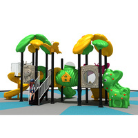 Structure de jeu extérieure robuste en acier galvanisé avec toboggan pour enfants, idéale pour les écoles, parcs et communautés
