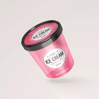 Contenant en papier pour crème glacée, gobelet en papier pour crème glacée, bol à salade avec revêtement PLA et couvercles en papier