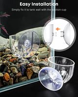 Tempat Tanaman Akuarium Plastik Transparan dengan Suction Cup, Dekorasi Aquascape, Pengumpan Cacing Merah untuk Ikan