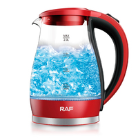 Chaudière à eau en verre Transparent 2L, chauffe-eau, théière, bouilloires électriques avec lumière LED