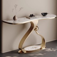 Lumière luxe moderne Simple Rock Plate Console Table plate-forme d'entrée grand mur pour salon longue Table fin vue pour