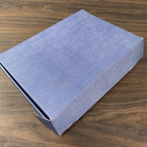 Matte Speckled Blue Corrugated Mailer Boxes, Custom Logo Printed Aircraft <b>Box</b> for Boutique <b>Gift</b> Packaging - Product Image 1