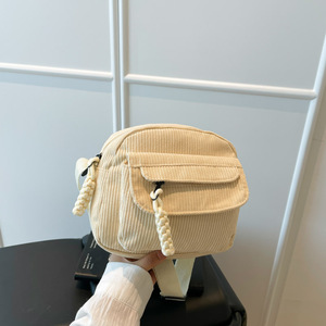 Borsa a Tracolla in Velluto a Coste Tinta Unita da Donna, Borsa a Spalla Casual Portatile alla Moda per Studentesse - Product Image 2