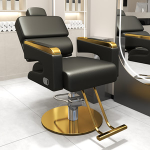 Chaise de Salon Robuste pour Coiffure et Styling, Chaise de Barbier Hydraulique Pivotante, Chaise de Salon de Coiffure Entièrement Noire - Product Image 2