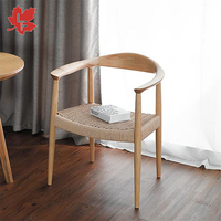Chaises de salle à manger modernes Kennedy en bois de frêne massif avec corde, style nordique, pour cuisine et restaurant