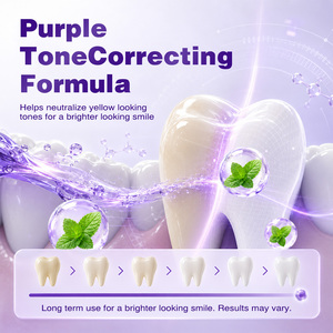 Enjuague Bucal Morado de Marca Privada, 20 Sobres, <span class=keywords><strong>Corrector</strong></span> de <span class=keywords><strong>Color</strong></span> <span class=keywords><strong>V34</strong></span> para Blanquear los Dientes Amarillos, Sin Alcohol, Enjuague Bucal Morado de Viaje - Product Image 4