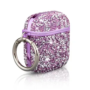 Earphone Fashion Women Soft TPU Glitter Diamond Bling Bling Shockproof Wireless Earphone Case