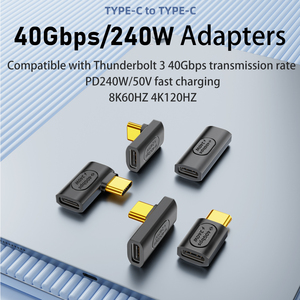 Charge super rapide 240W 40Gbps <span class=keywords><strong>USB</strong></span> 4.0 type <span class=keywords><strong>C</strong></span> mâle à <span class=keywords><strong>femelle</strong></span> convertisseur ABS d'extension compatible avec l'<span class=keywords><strong>adaptateur</strong></span> <span class=keywords><strong>Thunderbolt</strong></span> 3 - Product Image 2