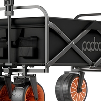 Chariot Électrique Pliant d'Extérieur Robuste et Extra Large pour Plage, Chariot Utilitaire Pliant en Gros