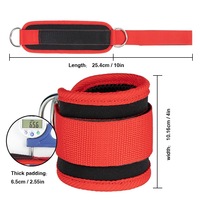 Bracelets de cheville de gymnastique ajustables et rembourrés à double anneau en D avec logo personnalisé sangles d'entraînement de fitness pour machines à câble fonction de protection