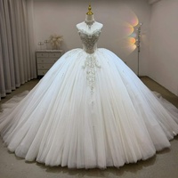 Robes de mariée longues à traîne Empire avec diamants Sweetheart exclusifs Jancember JJ149
