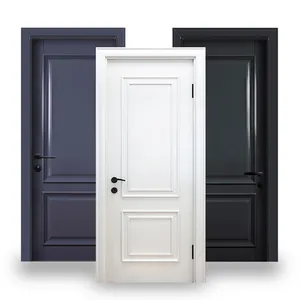 Moderno doppio pannello hdf nucleo solido porte in legno disegni americano camera da letto interno insonorizzate plain white 2 pannello porta in legno