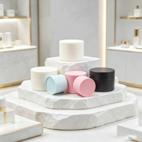 Pot à crème en PP dépoli double couche, réutilisable, coloré, vide, pour cosmétiques et lotions, avec estampage à chaud doré et sérigraphie