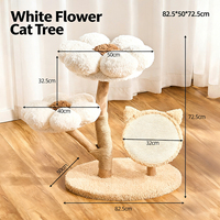 Lit pour chat en bois écologique de luxe, design moderne et spacieux, structure d'escalade verticale, résistant à l'usure, sans perte de matériaux, Noël