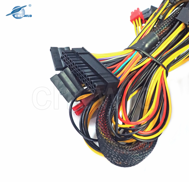 High Quality 24 Pin 550W Power Supply Electrical Fan Wire Harness with PBT & Rubber Insulation for Computer