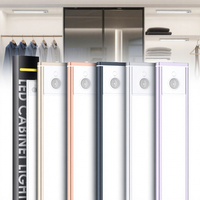 Éclairage sous-meuble rechargeable, magnétique, avec détecteur de mouvement, lampe de nuit à intensité variable pour cuisine, chambre, placard