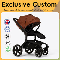 Accessoires de poussette pliables en alliage d'aluminium de haute qualité, moustiquaire, housse de pluie, pare-soleil, ensemble complet, 0-3 ans, bidirectionnel