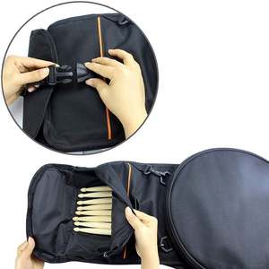 Estuche de Almacenamiento para Tambor Desmontable Negro de Diseño Elegante, Bolsa de Transporte Musical con Dos Compartimentos Separados, Muestra Gratuita - Product Image 2