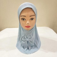 Exclusivité transfrontalière : Turban en toile respirant à rayures verticales pour filles de 2 à 6 ans, bonnet de prière, foulard à nœud, style africain universel