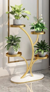 Nuovo Scaffale da Terra per Balcone nel Soggiorno con Ruote e Portavasi in Ferro - Product Image 4