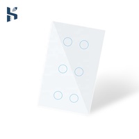 Panneau de commutation de spécification 147x86mm compatible avec Google Assistant et Alexa, commande Tuya WiFi, interrupteur tactile intelligent 6 gang