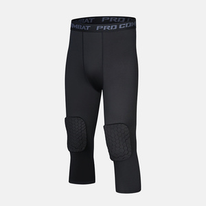 Medias <span class=keywords><strong>3</strong></span>/<span class=keywords><strong>4</strong></span> Longitud para <span class=keywords><strong>Baloncesto</strong></span> Legging Pantalones de compresión acolchados con rodilla de panal - Product Image 3