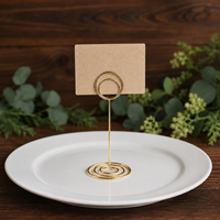 Porta Tarjetas Redondo con Diseño de Pavo Real, Clip para Notas Electrochapado, Clip para Notas de Escritorio, Clip para Tarjetas de Asiento de Boda, Decoración para el Hogar y la Oficina
