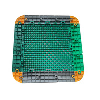 Dalles de sol sportives modulaires en PP antidérapantes, emboîtables, pour extérieur, avec accessoires de bordure personnalisables de 10-16 mm, pour gazon artificiel de marque