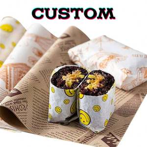 Recyclable Custom Logo Food <b>Wrapping</b> <b>Paper</b>, Greaseproof Food Packing Wrappers <b>Paper</b> <b>Burger</b> Sandwich Fast Food. - Product Image 2
