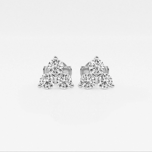 Elegantes Pendientes de Moda con Tres Piedras de Diamante Cultivado en Laboratorio de 1 1/2 Quilates, con Brillo Brillante, Joyería de Lujo Ética para Mujer - Product Image 3