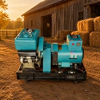 Groupe électrogène diesel à cadre ouvert monocylindre refroidi par eau, accouplement direct, 50Hz, alternateur 100% cuivre pour usage de secours
