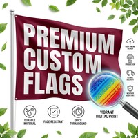 Bannière publicitaire personnalisée OEM ODM avec logo sur mesure 3ft x 5ft en polyester durable, livraison rapide, prix bas, vente en gros