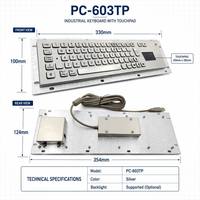 Teclado Industrial de Acero Inoxidable Personalizado de Precisión IP65 Resistente al Agua, 67 Teclas con Panel Táctil USB para Kiosco Médico, Máquina CNC