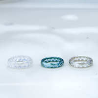 Bague en diamant pour homme, personnalisée, luxueuse, avec un serti facetté, en moissanite blanche/vert bleu VVS GRA, design unique en forme de cercle
