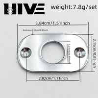 Plaque de sortie de guitare ovale chromée HIVE avec vis, plaque de montage jack 1/4 pouce pour remplacement de guitare électrique/basse