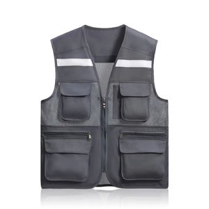 Gilet utilitaire pour homme avec logo personnalisé, pour la pêche, l'escalade, le journalisme, le travail, réversible, décontracté, court, pour le camping - Product Image 6